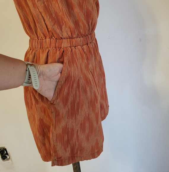 Toad&Co Shakti Romper Swim Suit Cover Up Orange Small - Picture 5 of 8